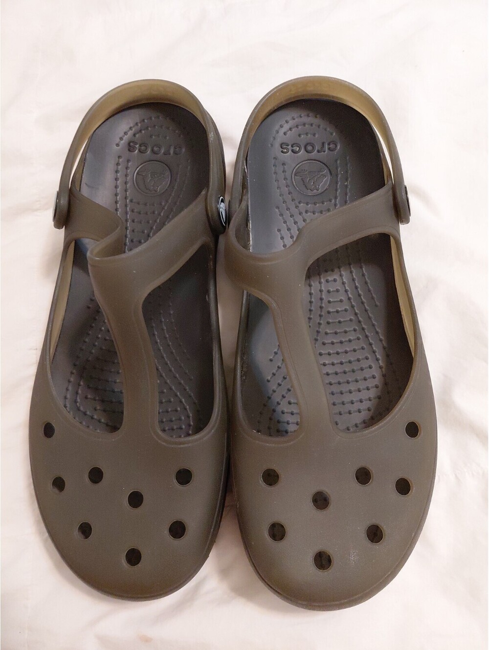 Crocs Womens Sz 9 Slip On Sandals Green Good Condition